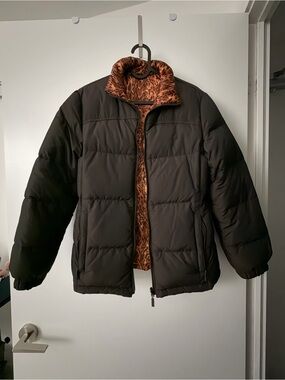 Reversible stand collar down puffer jacket (XS)